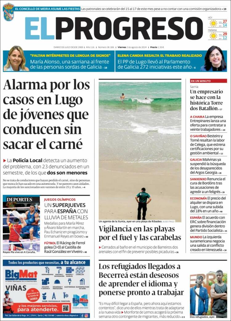 Portada de El Progreso (España)