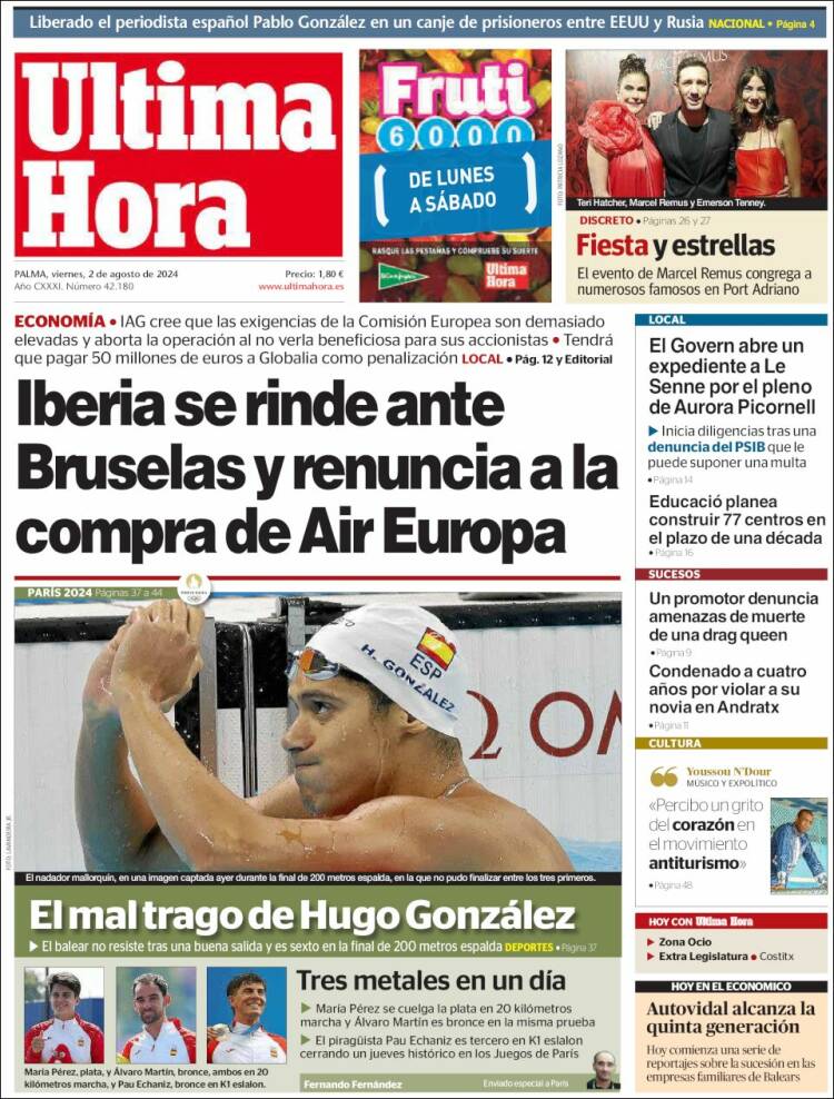 Portada de Última Hora (España)