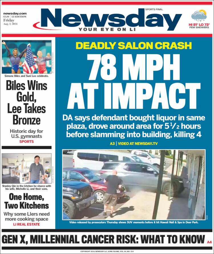 Portada de Newsday (USA)