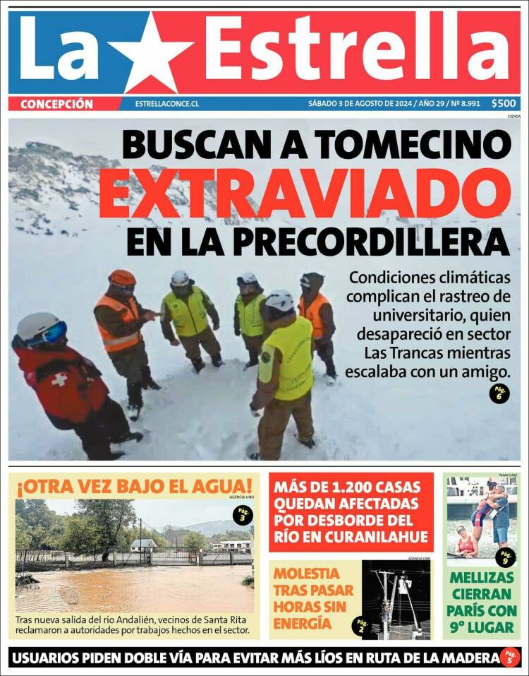 Portada de La Estrella de Concepción (Chile)