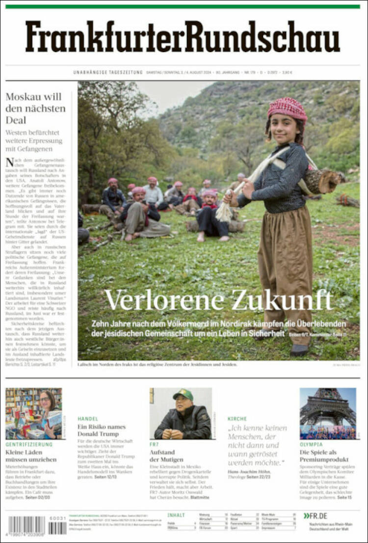 Portada de Frankfurter Rundschau (Alemania)