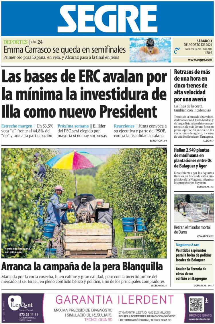 Portada de Segre  (España)