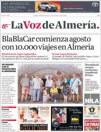 Portada de La Voz de Almería (España)