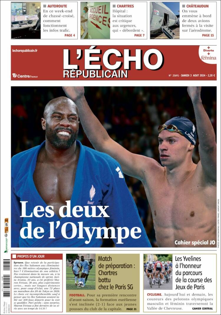 Portada de L'Echo Républicain (Francia)