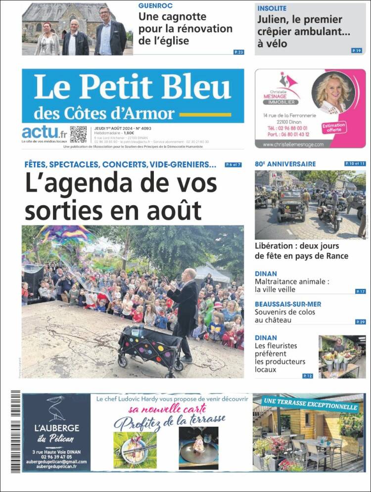 Portada de Le Petit Bleu (Francia)