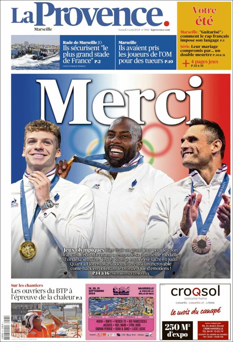 Portada de La Provence (Francia)