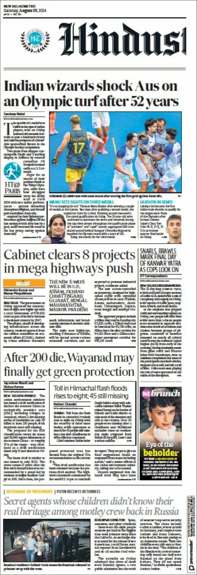 Portada de Hindustan Times (India)