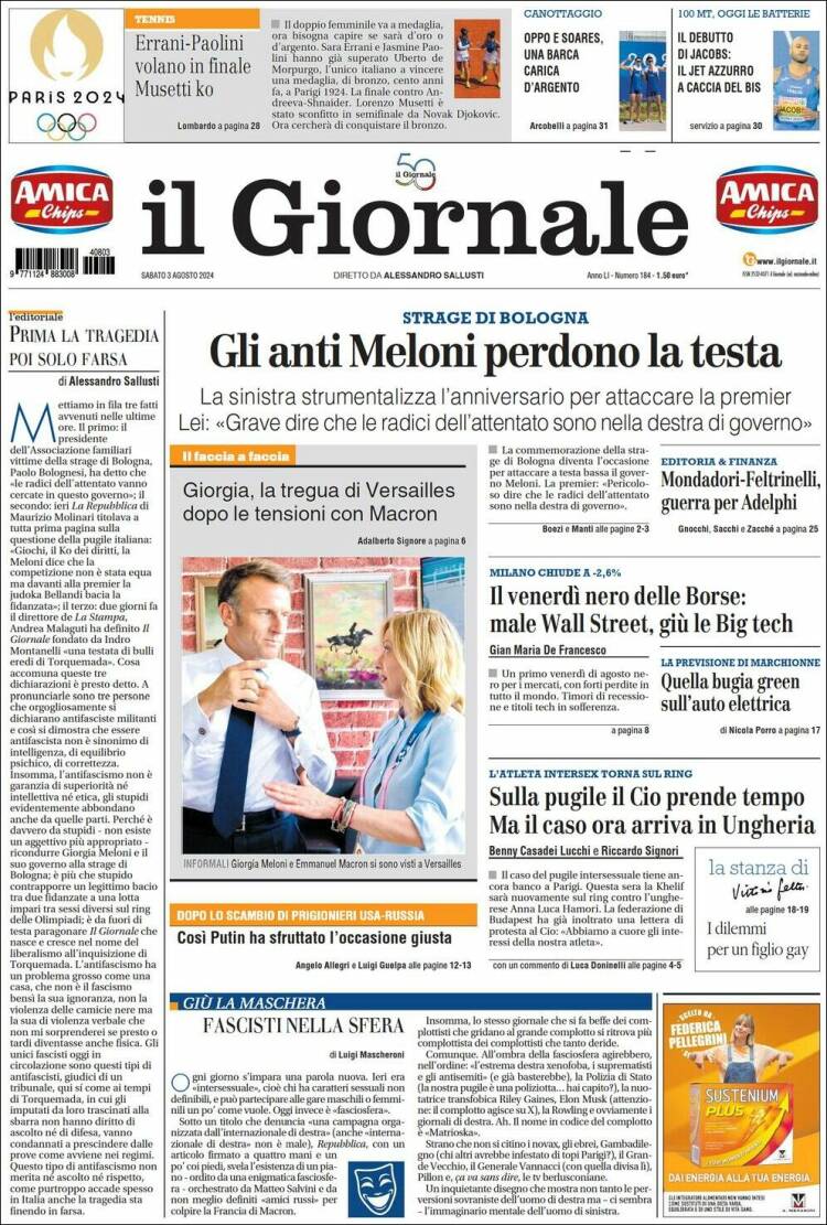 Portada de il Giornale (Italia)