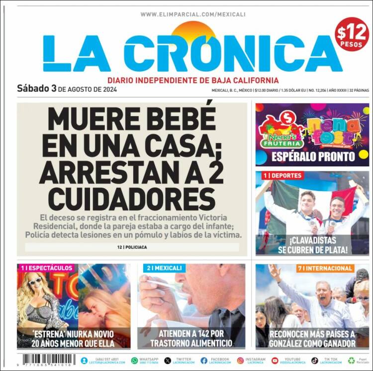 Portada de La Crónica de Baja California (México)
