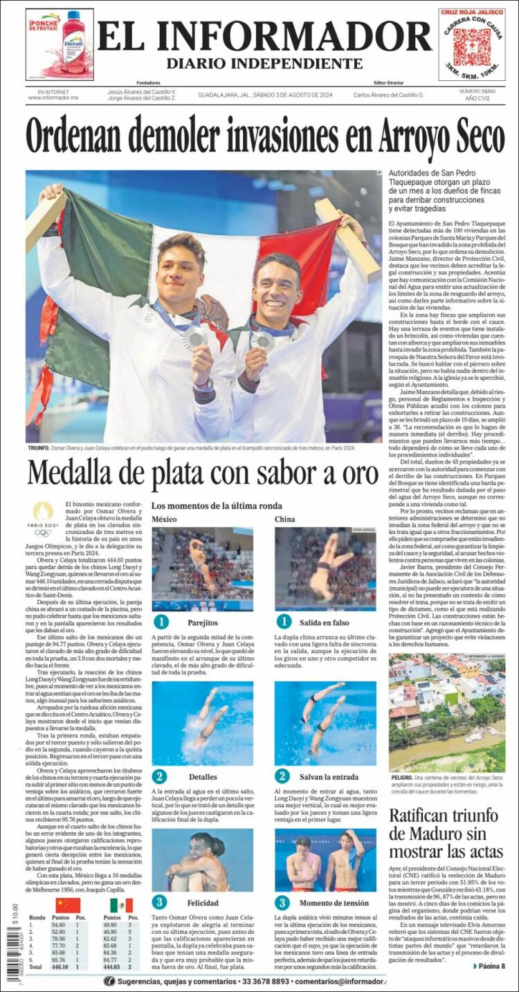 Portada de El Informador (México)