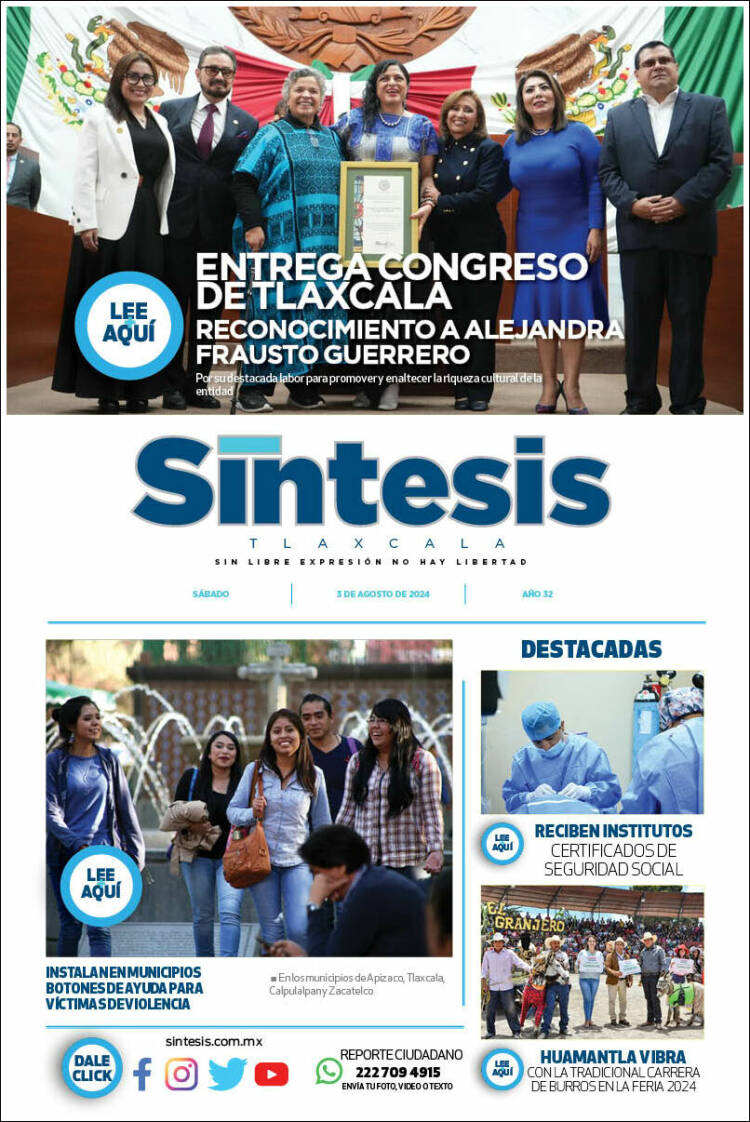 Portada de Síntesis de Tlaxcala (México)