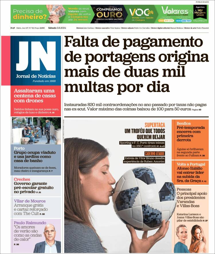 Portada de Jornal de Notícias (Portugal)