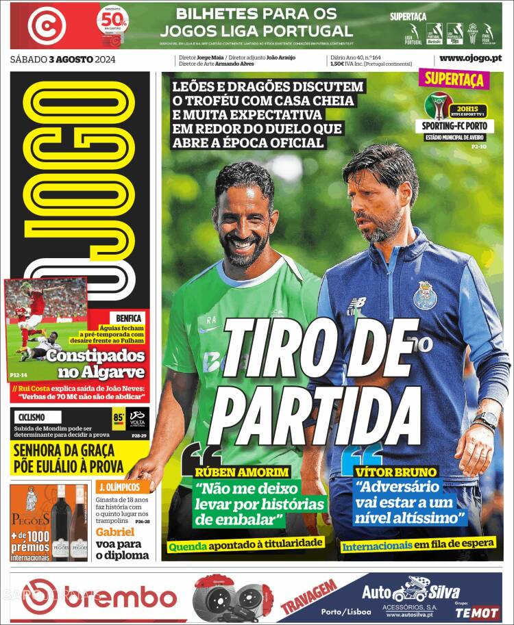 Portada de O Jogo (Portugal)