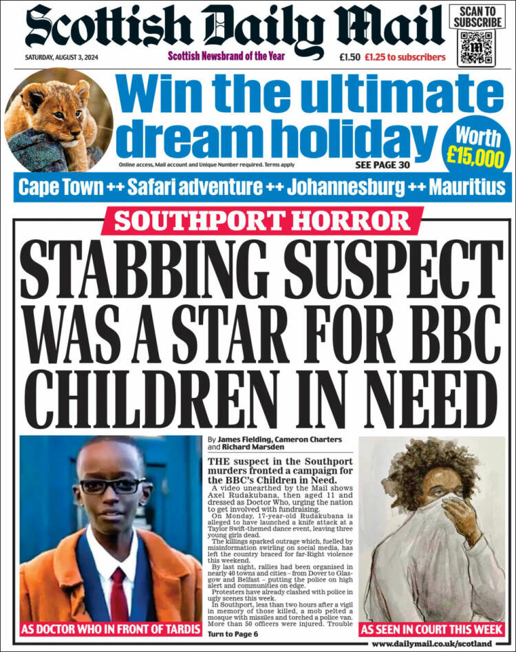 Portada de Scottish Daily Mail (Reino Unido)