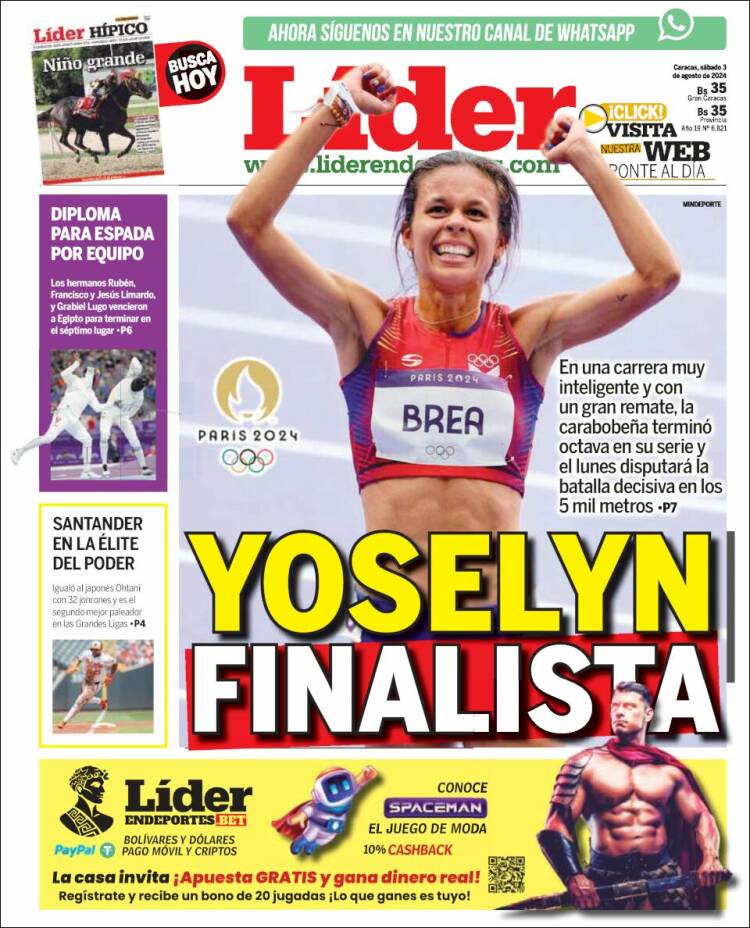 Portada de Lider en deportes (Venezuela)