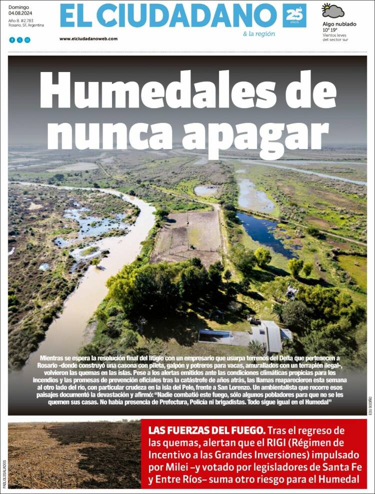 Portada de Diario El Ciudadano (Argentina)