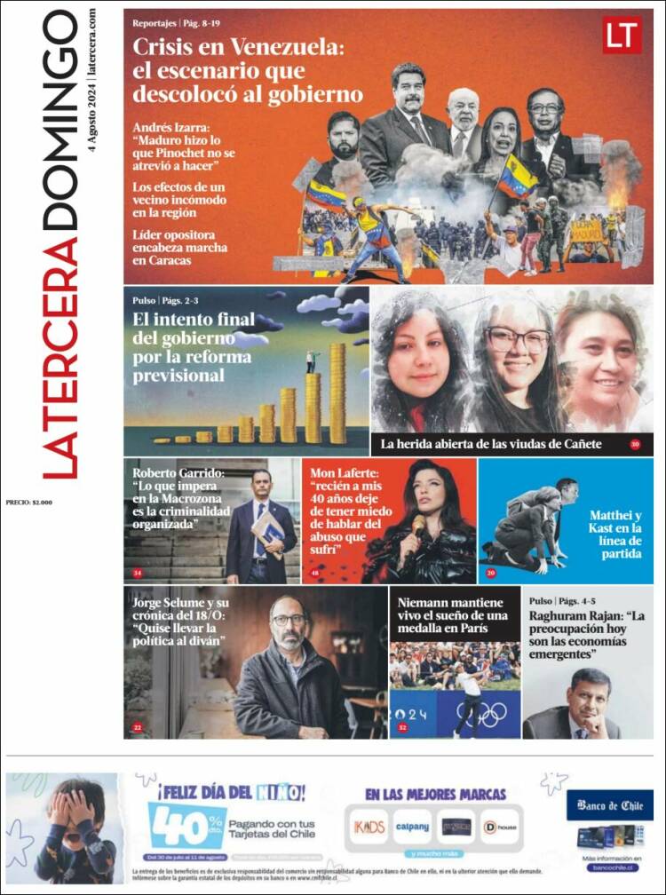 Portada de La Tercera (Chile)