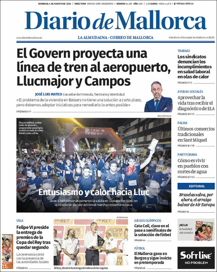 Portada de Diario de Mallorca (España)