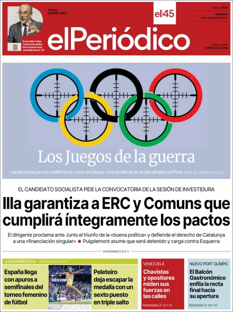 Portada de El Periódico (España)