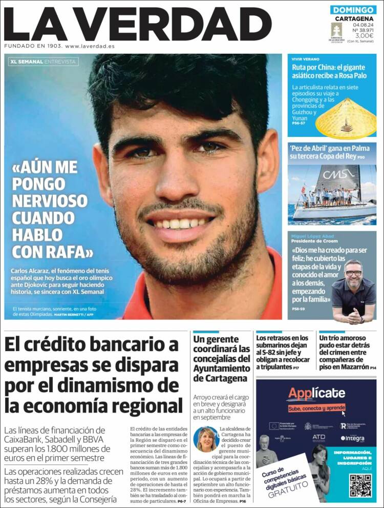 Portada de La Verdad de Cartagena (España)