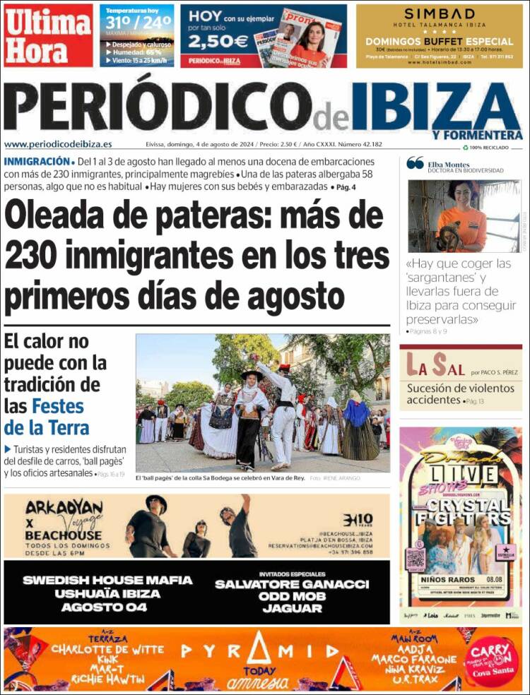 Portada de Periódico de Ibiza (España)