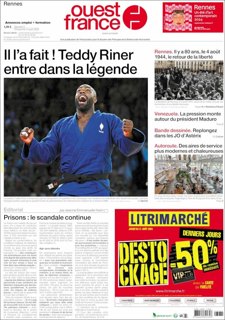 Portada de Ouest France (France)