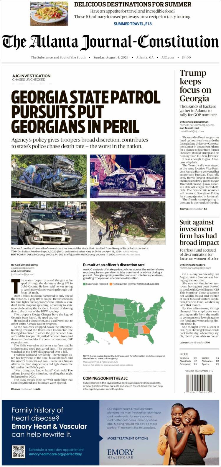 Portada de The Atlanta Journal-Constitution (USA)