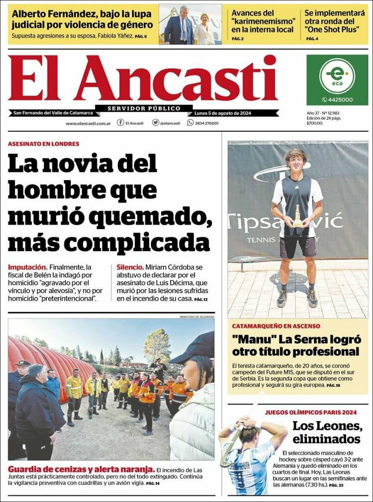 Portada de El Ancasti (Argentina)