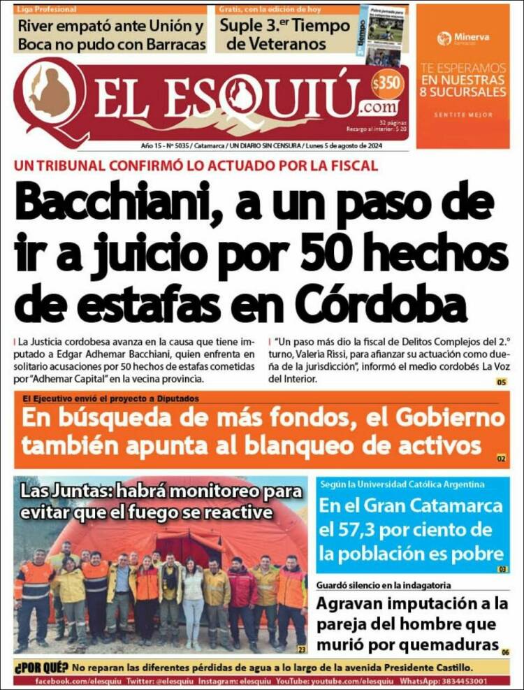 Portada de El Esquiu (Argentina)