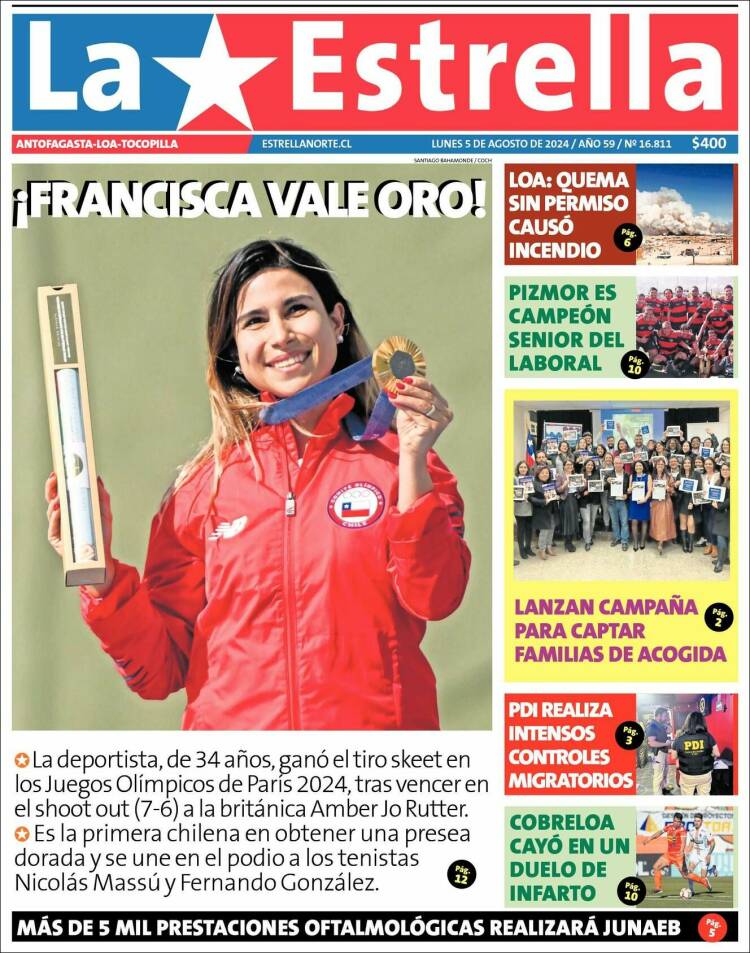 Portada de La Estrella de Tocopilla (Chile)