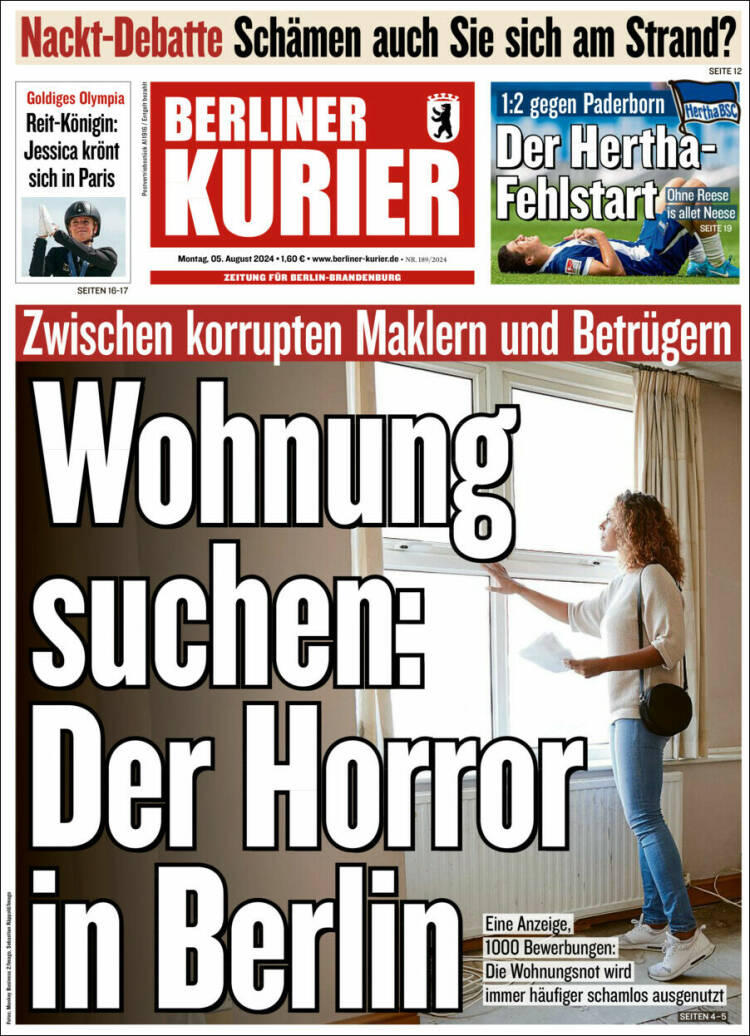 Portada de Berliner Kurier - Startseite BK (Alemania)