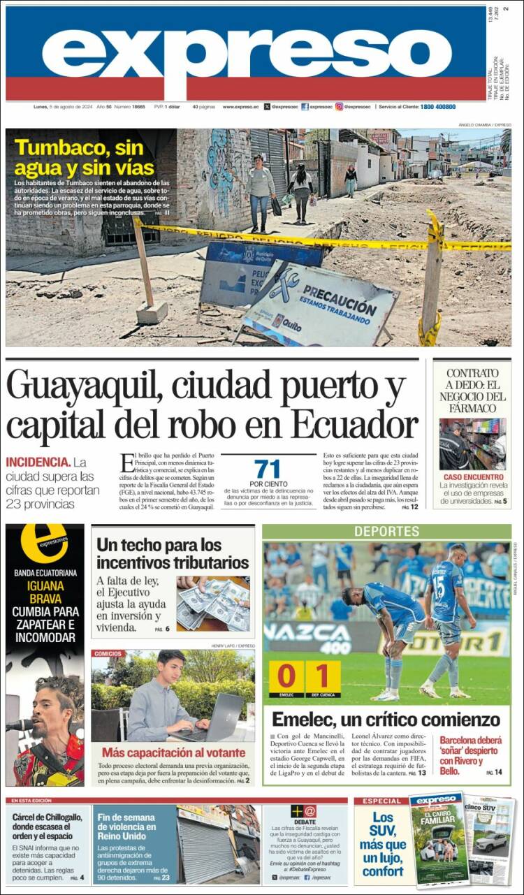 Portada de Expreso (Ecuador)