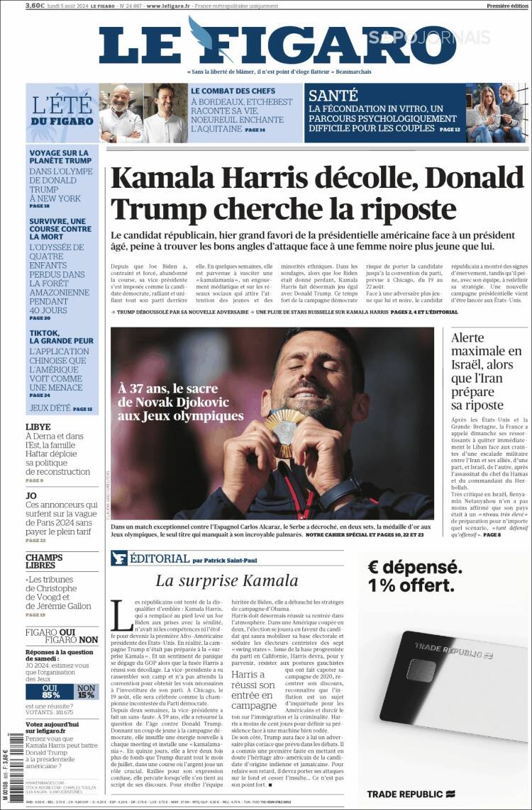 Portada de Le Figaro (Francia)