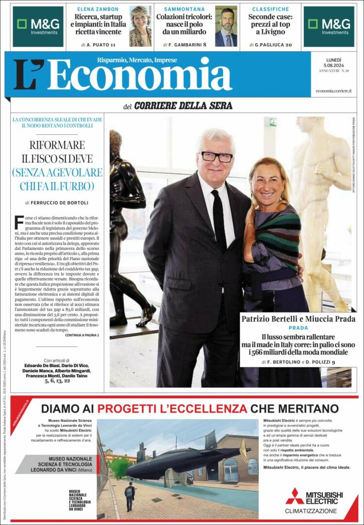 Portada de L'Economia (Italia)