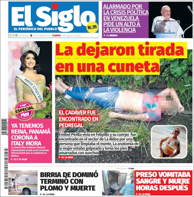 Portada de El Siglo (Panam&aacute;)