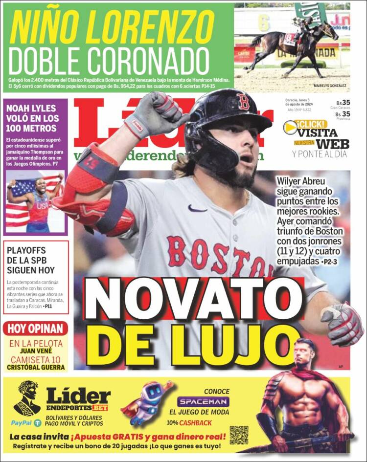 Portada de Lider en deportes (Venezuela)
