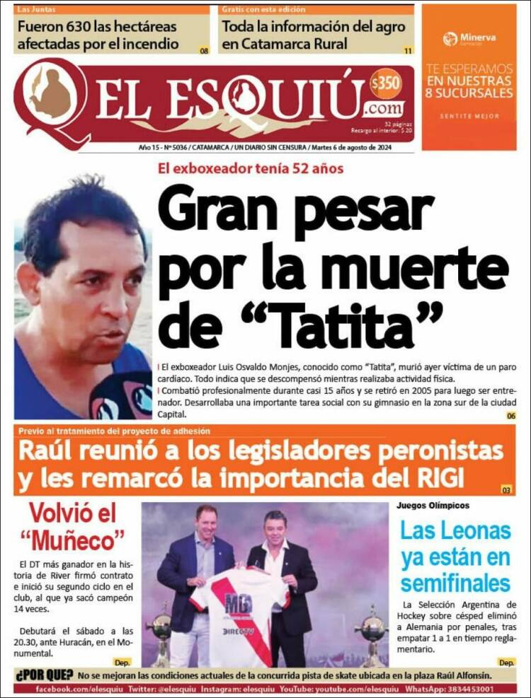 Portada de El Esquiu (Argentina)