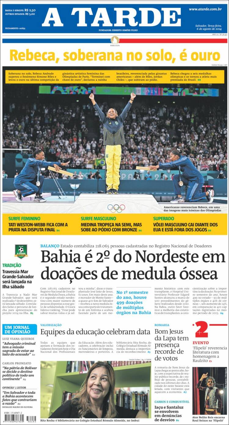 Portada de Diário A Tarde (Brasil)