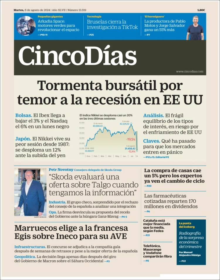 Portada de Cinco Días (Espa&ntilde;a)