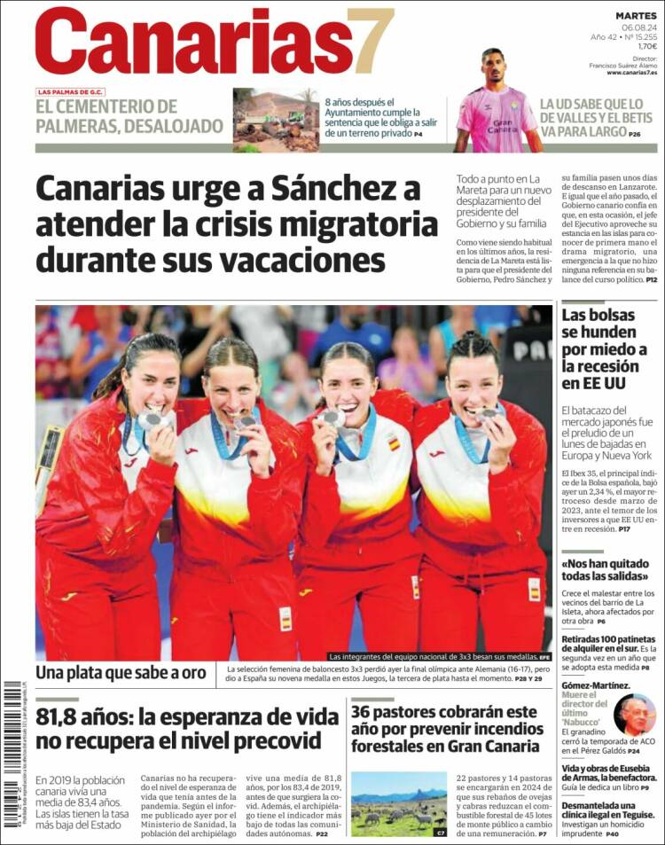 Portada de Canarias 7 (España)