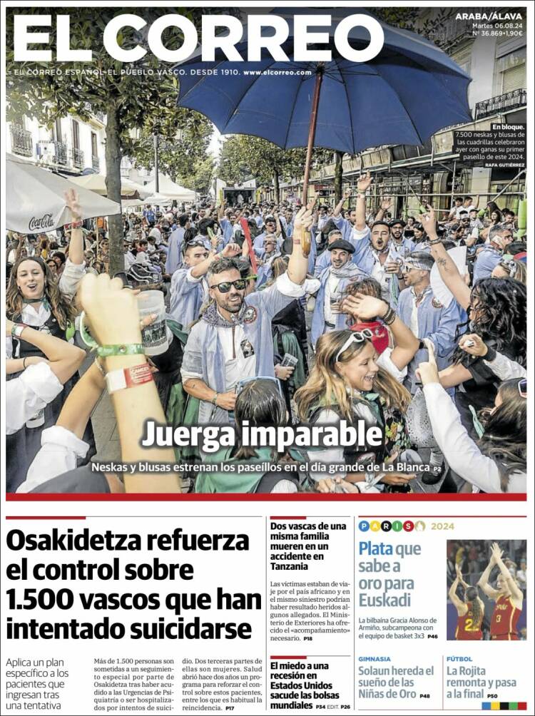 Portada de El Correo - Álava (España)