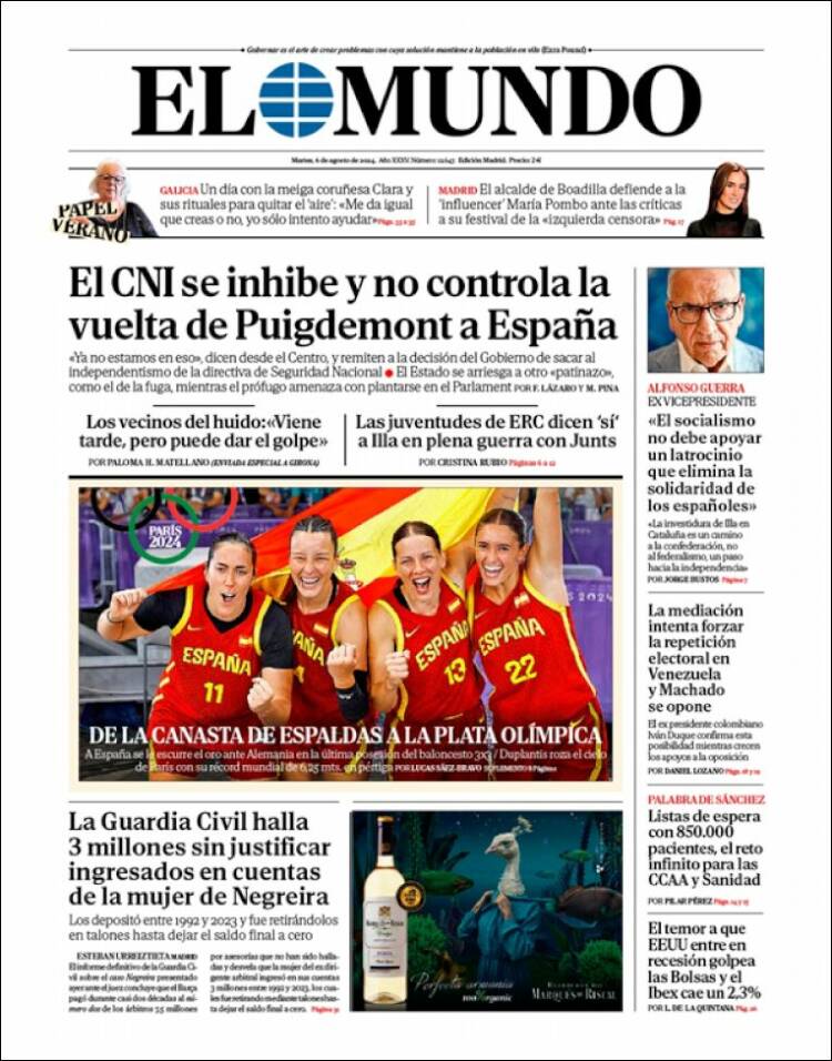 Portada de El Mundo (España)