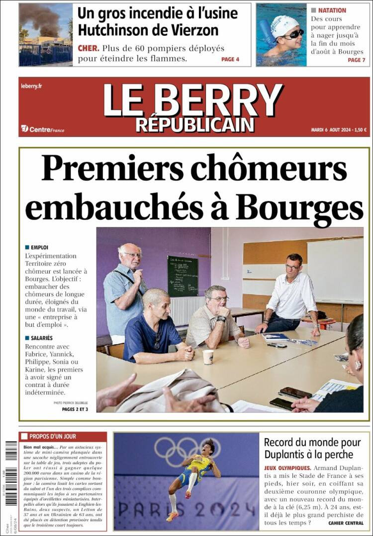Portada de Berry Republicain (Francia)