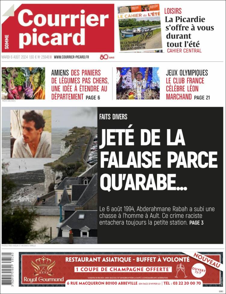 Portada de Courrier Picard (Francia)