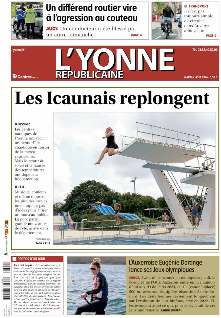 Portada de L'Yonne-Républicaine (Francia)
