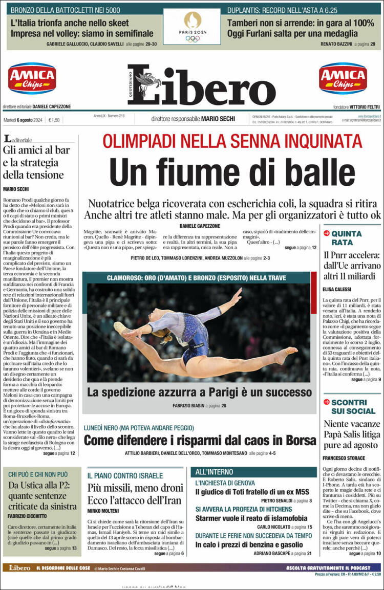Portada de Libero (Italia)