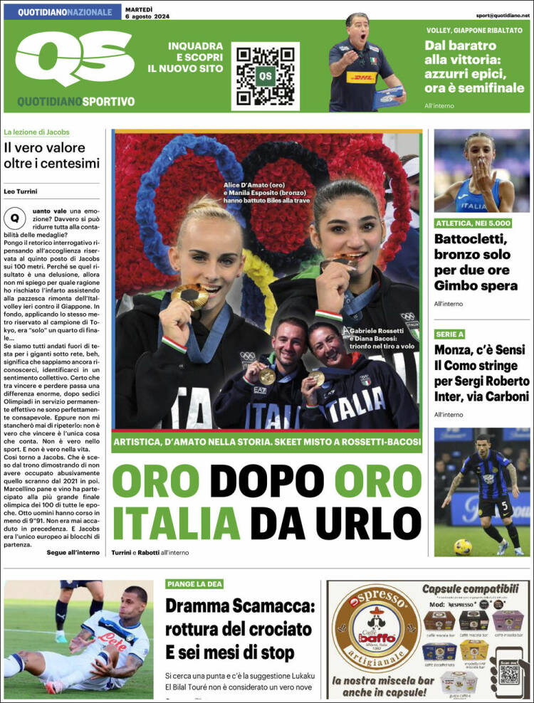 Portada de Quotidiano Sportivo (Italia)
