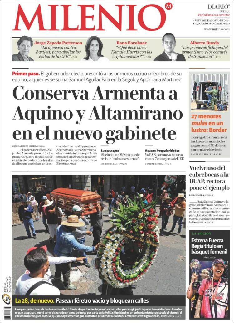Portada de Milenio de Puebla (M&eacute;xico)