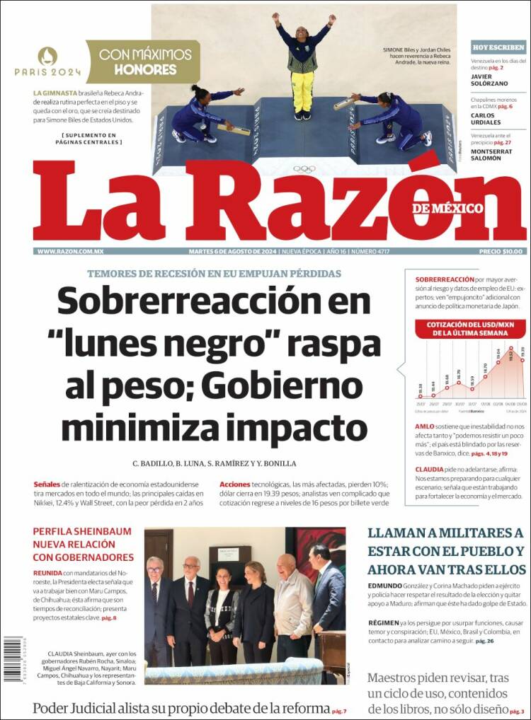 Portada de La Razón (M&eacute;xico)