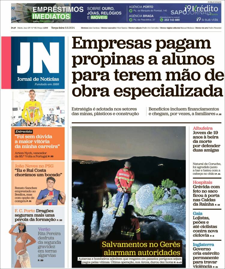 Portada de Jornal de Notícias (Portugal)